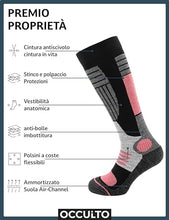 Carica l'immagine nel visualizzatore di Gallery, Occulto 2 paia di CALZE SCI per DONNA, Calde CALZE TERMICHE per SPORT INVERNALI, CALZE SPORTIVI TERMICI per DONNA 39-42 1 Paia Blu | 1 Paia Rosso
