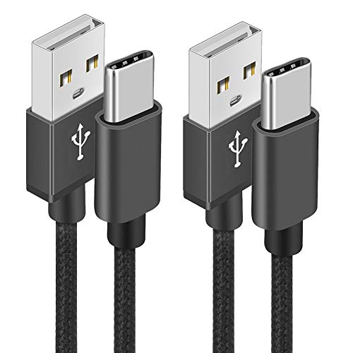 Yosou, cavo di ricarica USB tipo C da 2 m, in nylon intrecciato C Nero - Ilgrandebazar