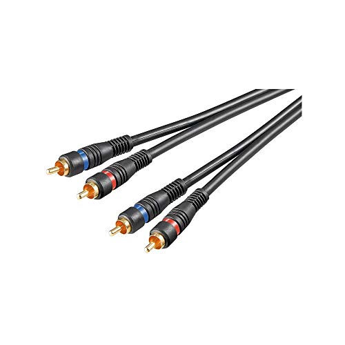 Goobay 50119 Cavo di Collegamento Stereo 2 RCA, A Doppia Schermatura, Nero,...
