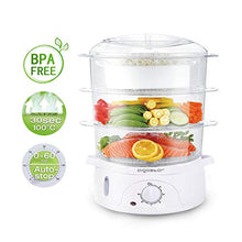 Carica l&#39;immagine nel visualizzatore di Gallery, Aigostar Fitfoodie 30CFO - Vaporiera con Timer, 3 cestini, 800W, BPA Free e... - Ilgrandebazar