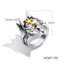 Carica l&#39;immagine nel visualizzatore di Gallery, OIDEA Anello Anubi Uomo Ankh Egitto Egiziano Croce Fidanzamento Acciaio... - Ilgrandebazar