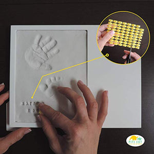 PITI COT Cornice Impronte Neonato - Kit Lettere Numeri e 4 Cornici Colorate...
