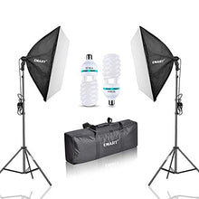 Carica l&#39;immagine nel visualizzatore di Gallery, Emart, set softbox pieghevole da 1000 W, 60 x 60 cm, illuminazione per...