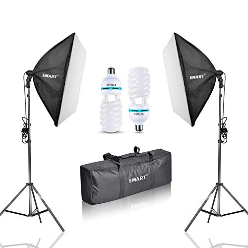 Emart, set softbox pieghevole da 1000 W, 60 x 60 cm, illuminazione per...