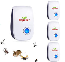 Carica l&#39;immagine nel visualizzatore di Gallery, Antizanzare Ultrasuoni Repellente，4 Pack，per Parassiti，Ultrasonico per Il Controllo，Scacciatopi Ultrasuoni Repellente，Antizanzare Dissuasore per Topi，Zanzare ed Insetti，Scarafaggi/Formiche/Termite