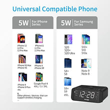 Carica l'immagine nel visualizzatore di Gallery, Reacher Radiosveglia digitale con Ricarica Senza fili-porta USB,Grande Display LED Regolabile,Timer per il sonno,2 suoni di Sveglia,Volume Regolabile,12/24H,Orologio FM moderno per camere da letto