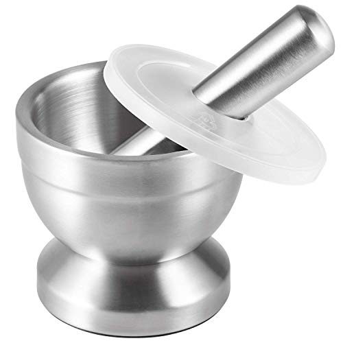 Tera Mortaio e Pestello in Acciaio Inox 18/8 Pillole Spezia Macinino... - Ilgrandebazar