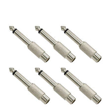 Carica l'immagine nel visualizzatore di Gallery, VCE 6 Pezzi Adattatore Audio RCA femmina－jack 6.3mm maschio mono Connettore...