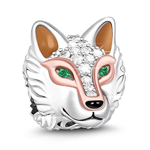 GNOCE Charm Lupo Elegante in Agento S925 Intelligente Come Un Charms... - Ilgrandebazar