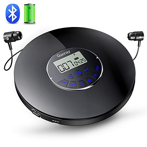Gueray Lettore CD Portatile Bluetooth con Batteria al litio 1400 mAh...