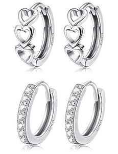 Milacolato 2pairs Argento sterling Orecchino a cerchio piccolo per don