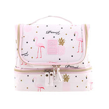Carica l'immagine nel visualizzatore di Gallery, Tuscall Beauty Case da Viaggio appendere Borsa Toilette - Pink Flamingo