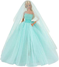 Carica l&#39;immagine nel visualizzatore di Gallery, Miunana Abito Vestito da Sposa Grande Lussuoso Spalle Scoperte + Velo per... - Ilgrandebazar