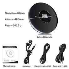 Carica l&#39;immagine nel visualizzatore di Gallery, PUMPKIN Lettore CD Portatile con batteria ricaricabile e cuffie 12 Ore 02