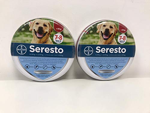 2 confezioni Collare Seresto di Bayer per cani oltre 8 Kg antipulci e zecche...