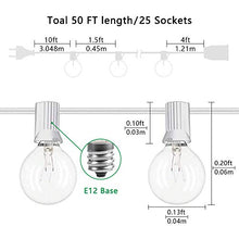 Carica l&#39;immagine nel visualizzatore di Gallery, Catene luminose Esterno,G40 50FT 27 lampadine luci all&#39;aperto Della Corda...