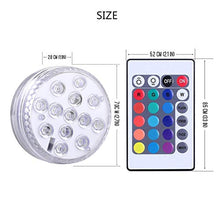 Carica l&#39;immagine nel visualizzatore di Gallery, Set di 4 Pezzi Luce a LED RGB Sommergibile Luci Multicolori impermeabili 4 X 10pcs LED SMD con telecomando per Vasi, Giardino, Acquario, Stagno, Piscina, Cristallo, Feste, Natale, Halloween … [Classe di efficienza energetica A]