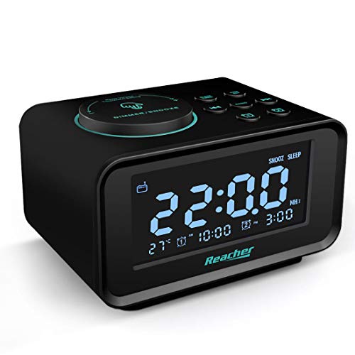 REACHER Radiosveglia Doppia Funzione Con Porte USB di Ricarica, 6 Differenti...