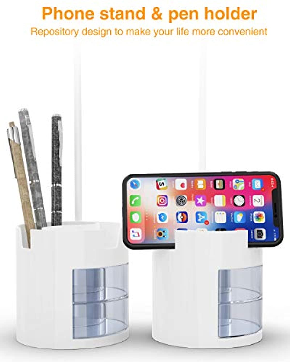 Diboniur Lampada da Scrivania LED, Senza Fili e 2400mAh Batteria, 3 Modalità Temperatura