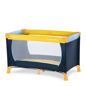 Hauck Dream N Play Lettino da Viaggio per Neonati e (Giallo/ Blu/ Navy –