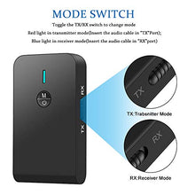 Carica l&#39;immagine nel visualizzatore di Gallery, Trasmettitore Ricevitore Bluetooth 5.0, 2 in 1 Adattatore Nero