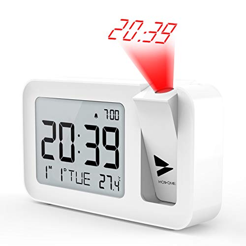Hosome Sveglia con Proiettore, Alarm Clock Digitale Temperatura Bianco –