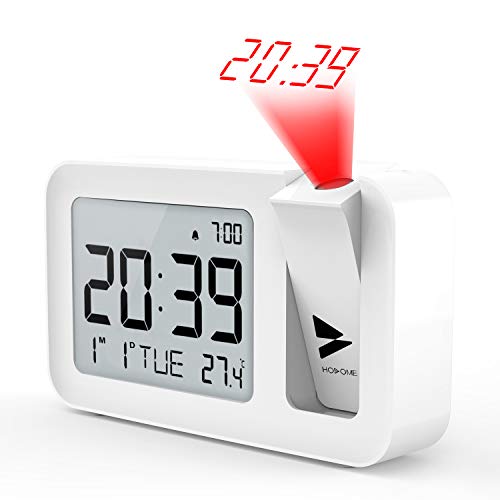 Hosome Sveglia con Proiettore, Alarm Clock Digitale Temperatura Bianco - Ilgrandebazar
