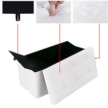 Carica l'immagine nel visualizzatore di Gallery, SONGMICS Cassapanca con Contenitore di 80 Litri, Pouf Poggiapiedi, Bianco - Ilgrandebazar