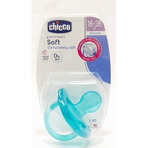 Chicco Physio Soft Succhietto Gommotto,16-36 mesi, Azzurro - Ilgrandebazar