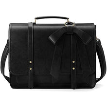 Carica l'immagine nel visualizzatore di Gallery, ECOSUSI 15.6 Pollici Laptop Borsa Grande Messenger in Pelle Pu Vintage Nero
