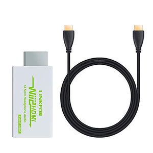 LiNKFOR Wii Convertitore con Cavo HDMI 3ft/Convertitore a HDMI/Wii Bianco