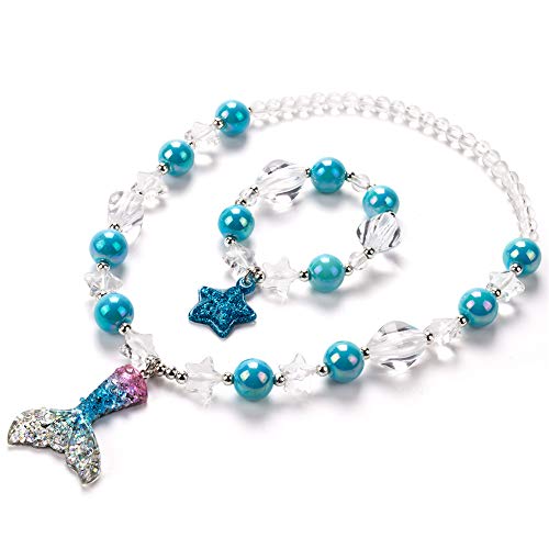 Set di collana con ciondolo a forma coda sirena per bambine,... - Ilgrandebazar