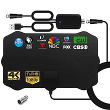 Carica l'immagine nel visualizzatore di Gallery, Antenna HDTV Interna, Antenna TV Digitale120 Miglia Gamma con Amplificatore Segnale per 4K 1080p VHF UHF DVB-T/DVB-T 2 Canali Gratuiti