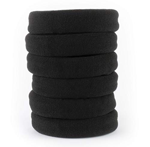 Elastici capelli neri super resistenti e spessi, confezione ecosostenibile,...