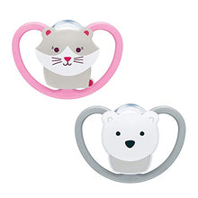 Carica l'immagine nel visualizzatore di Gallery, NUK Ciuccio ortodontico in silicone, motivo: gatto e orso polare, pacco da...