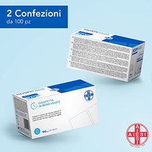Carica l&#39;immagine nel visualizzatore di Gallery, AIESI® Tamponi salviette disinfettanti a base di alcool isopropilico 70% dimensioni 65x30 mm confezionati singolarmente (Confezione da 200 pezzi) HOSPIPADS
