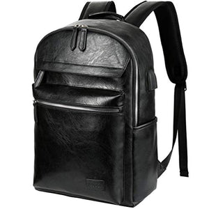 Vbiger Zaino Uomo Porta PC Scuola Pelle Lavoro Nero