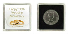 Carica l&#39;immagine nel visualizzatore di Gallery, Oaktree Gifts - Portafortuna 6 pence in argento per 50° anniversario di... - Ilgrandebazar
