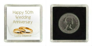 Oaktree Gifts - Portafortuna 6 pence in argento per 50° anniversario di... - Ilgrandebazar