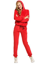Carica l'immagine nel visualizzatore di Gallery, UNibelle Donna Tute Felpa con Cappuccio Tuta Training Sportivo Due S, Rosso - Ilgrandebazar