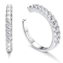 Carica l&#39;immagine nel visualizzatore di Gallery, Milacolato 925 Sterling Silver CZ Pave Ear Cuffs Orecchini a Tono Argento - Ilgrandebazar