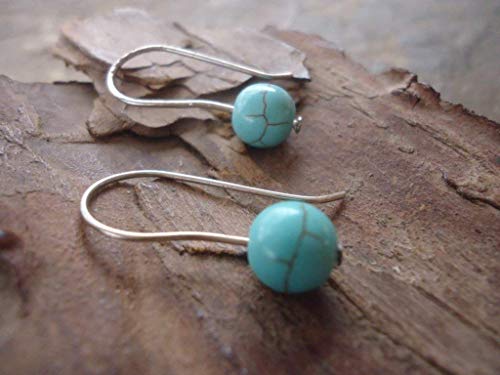 TURCHESE HOWLITE STONES orecchini ganci lunghi - Ilgrandebazar