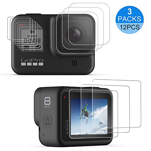 laxikoo Pellicola Vetro Temperato per GoPro Hero 8 Black, [12 Pezzi]...