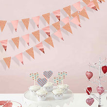 Carica l&#39;immagine nel visualizzatore di Gallery, Pink Blume 78pcs Bandierine Triangolari Bandiera di Pennant Oro Rosa