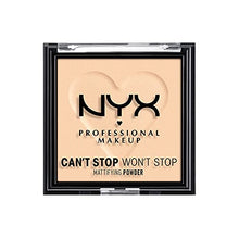 Carica l'immagine nel visualizzatore di Gallery, NYX Professional Makeup Fondotinta in polvere Can't Stop Won't Stop, Matte Finish, Light