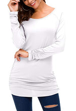 Carica l'immagine nel visualizzatore di Gallery, Urban GoCo Donna Maglia a Manica Lunga Maglietta Casual Draped S, Bianco - Ilgrandebazar