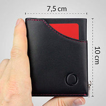 Carica l&#39;immagine nel visualizzatore di Gallery, Portafoglio nero/rosso uomo piccolo intelligente e sottile in vera Nero/Rosso
