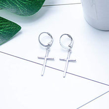 Carica l&#39;immagine nel visualizzatore di Gallery, WikiMiu Orecchini da uomo in argento 925 con pendenti Croce, Gioielli di... - Ilgrandebazar