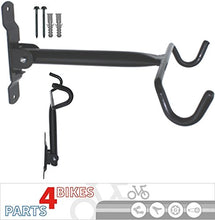 Carica l'immagine nel visualizzatore di Gallery, P4B, Supporto da Parete per Bicicletta, Pieghevole, in Acciaio, Colore: Nero