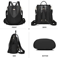 Carica l&#39;immagine nel visualizzatore di Gallery, shepretty Zaino Donna antifurto Borsa Tracolla Zainetto Viaggio Daypack zaino donna scuola, 8864Nero